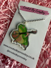 Load image into Gallery viewer, Guitar Frog Charm Necklace
