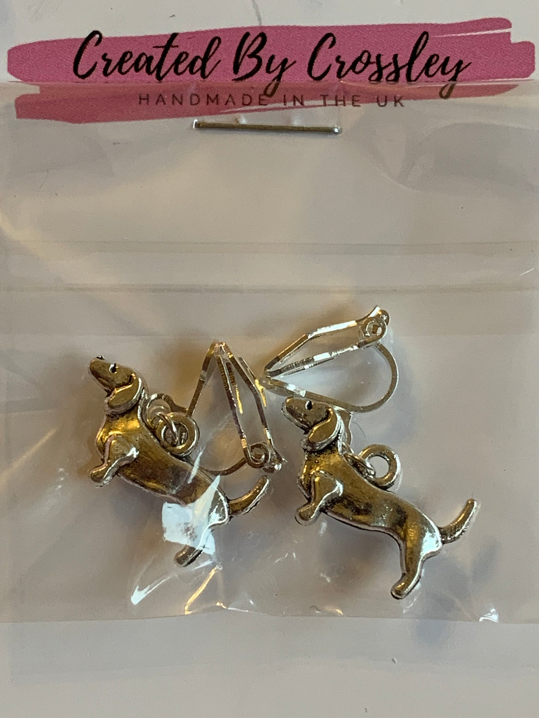 Dachshund Dog Clip On Earrings