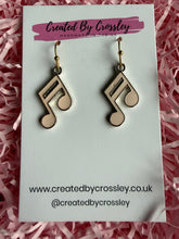 Load image into Gallery viewer, Pink Music Note Charm Earrings
