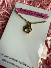 Load image into Gallery viewer, Paw Print Outline Charm Necklace
