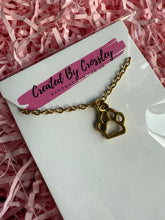 Load image into Gallery viewer, Paw Print Outline Charm Necklace
