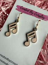Load image into Gallery viewer, Pink Music Note Charm Earrings
