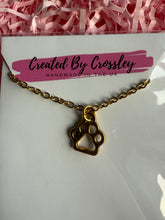 Load image into Gallery viewer, Paw Print Outline Charm Necklace
