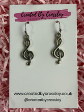 Load image into Gallery viewer, Simple Treble Clef Charm Earrings
