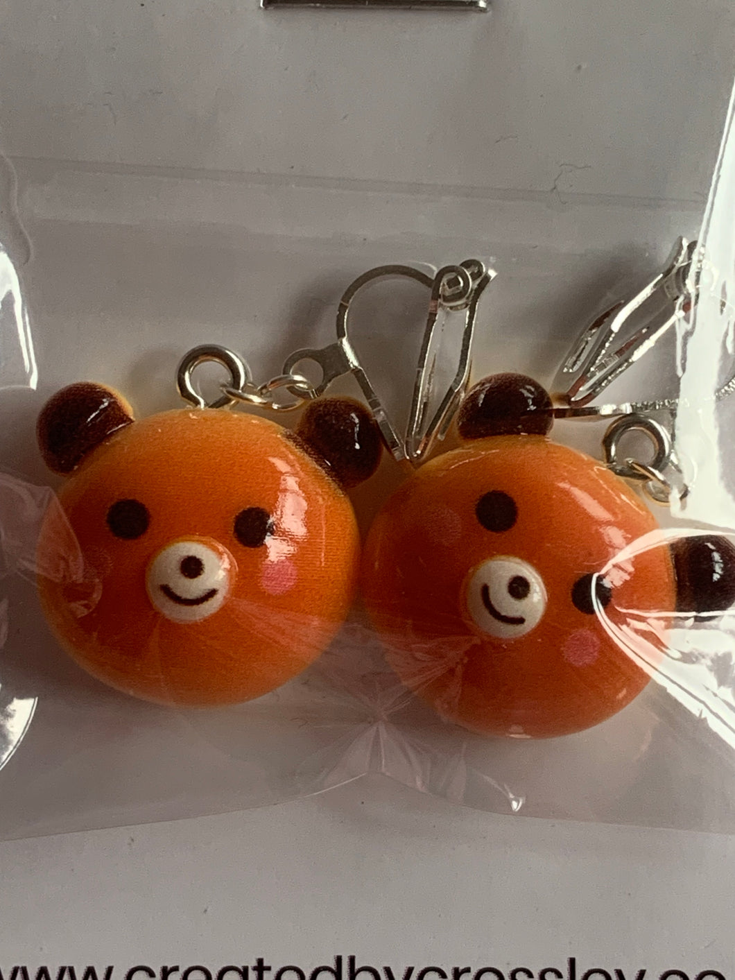 Bear Clip On Earrings