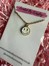 Load image into Gallery viewer, White Happy Face Charm Necklace
