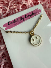 Load image into Gallery viewer, White Happy Face Charm Necklace
