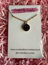 Load image into Gallery viewer, Black Happy Face Charm Necklace
