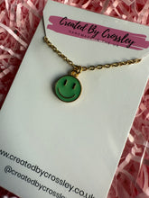 Load image into Gallery viewer, Light Green Happy Face Charm Necklace
