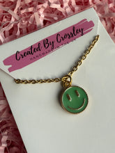 Load image into Gallery viewer, Light Green Happy Face Charm Necklace
