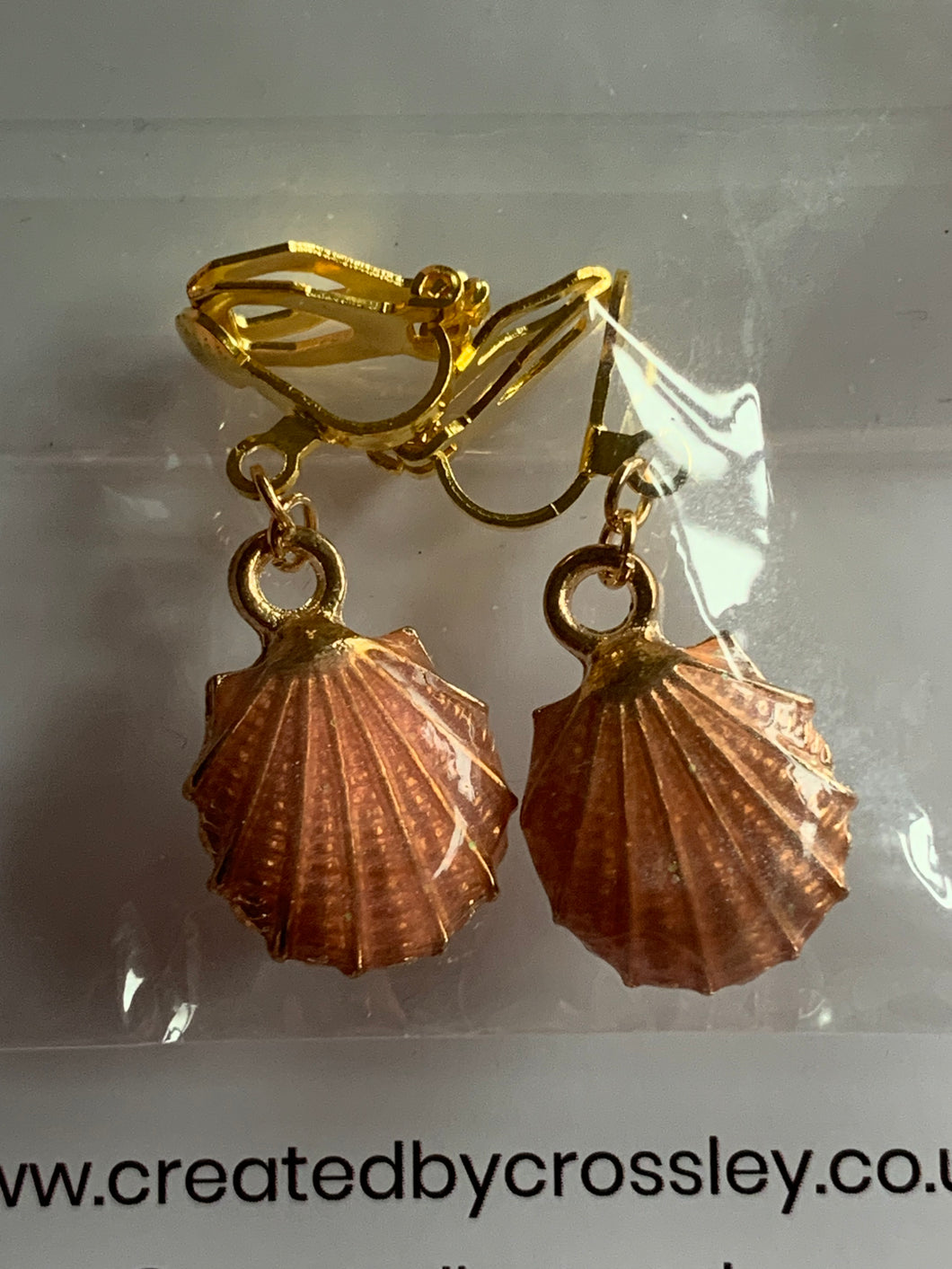 Pink Shell Clip On Earrings