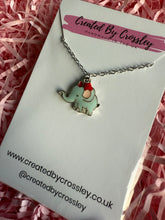 Load image into Gallery viewer, Blue Elephant Charm Necklace
