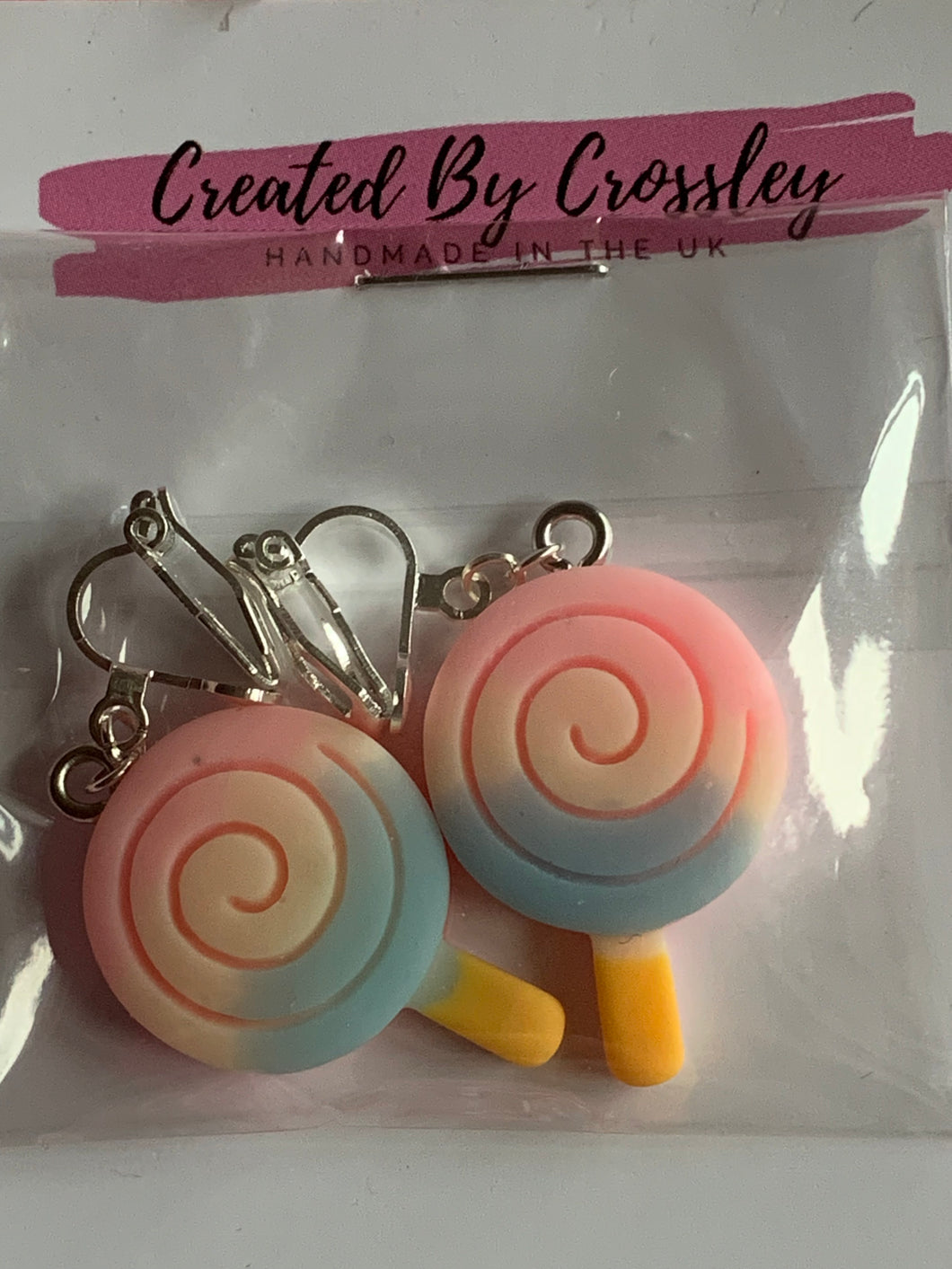 Colour Fade Lolly Clip On Earrings