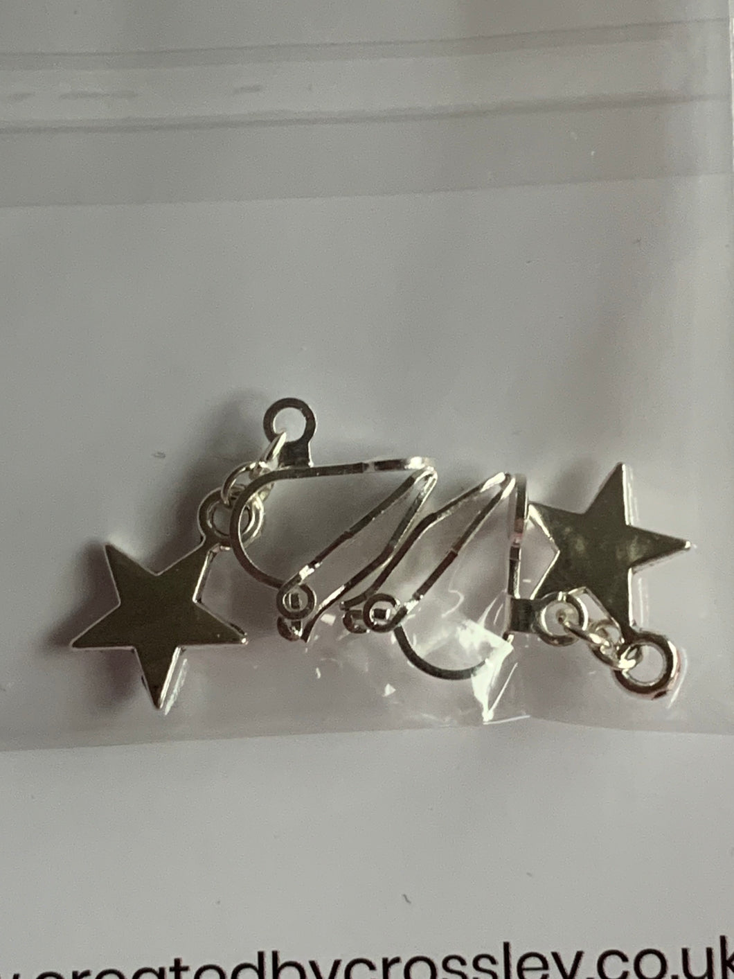 Silver Star Clip On Earrings