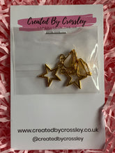 Load image into Gallery viewer, Gold Star Outline Clip On Earrings
