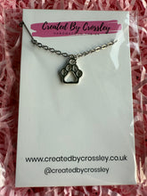 Load image into Gallery viewer, Paw Print Outline Charm Necklace
