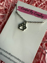 Load image into Gallery viewer, Paw Print Outline Charm Necklace
