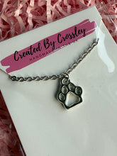 Load image into Gallery viewer, Paw Print Outline Charm Necklace
