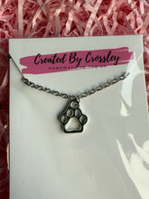 Load image into Gallery viewer, Paw Print Outline Charm Necklace
