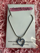 Load image into Gallery viewer, Blue Gem Heart Charm Necklace
