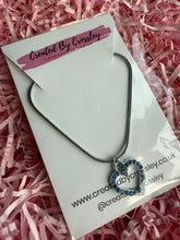 Load image into Gallery viewer, Blue Gem Heart Charm Necklace
