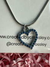 Load image into Gallery viewer, Blue Gem Heart Charm Necklace
