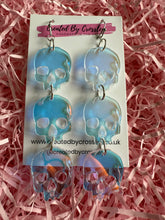 Load image into Gallery viewer, Triple Skull Charm Earrings
