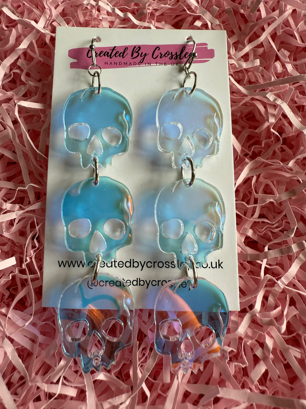 Triple Skull Charm Earrings