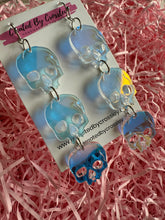 Load image into Gallery viewer, Triple Skull Charm Earrings
