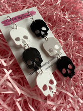 Load image into Gallery viewer, Triple Skull Charm Earrings
