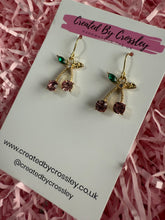 Load image into Gallery viewer, Gem Cherry Charm Earrings
