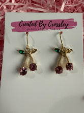 Load image into Gallery viewer, Gem Cherry Charm Earrings
