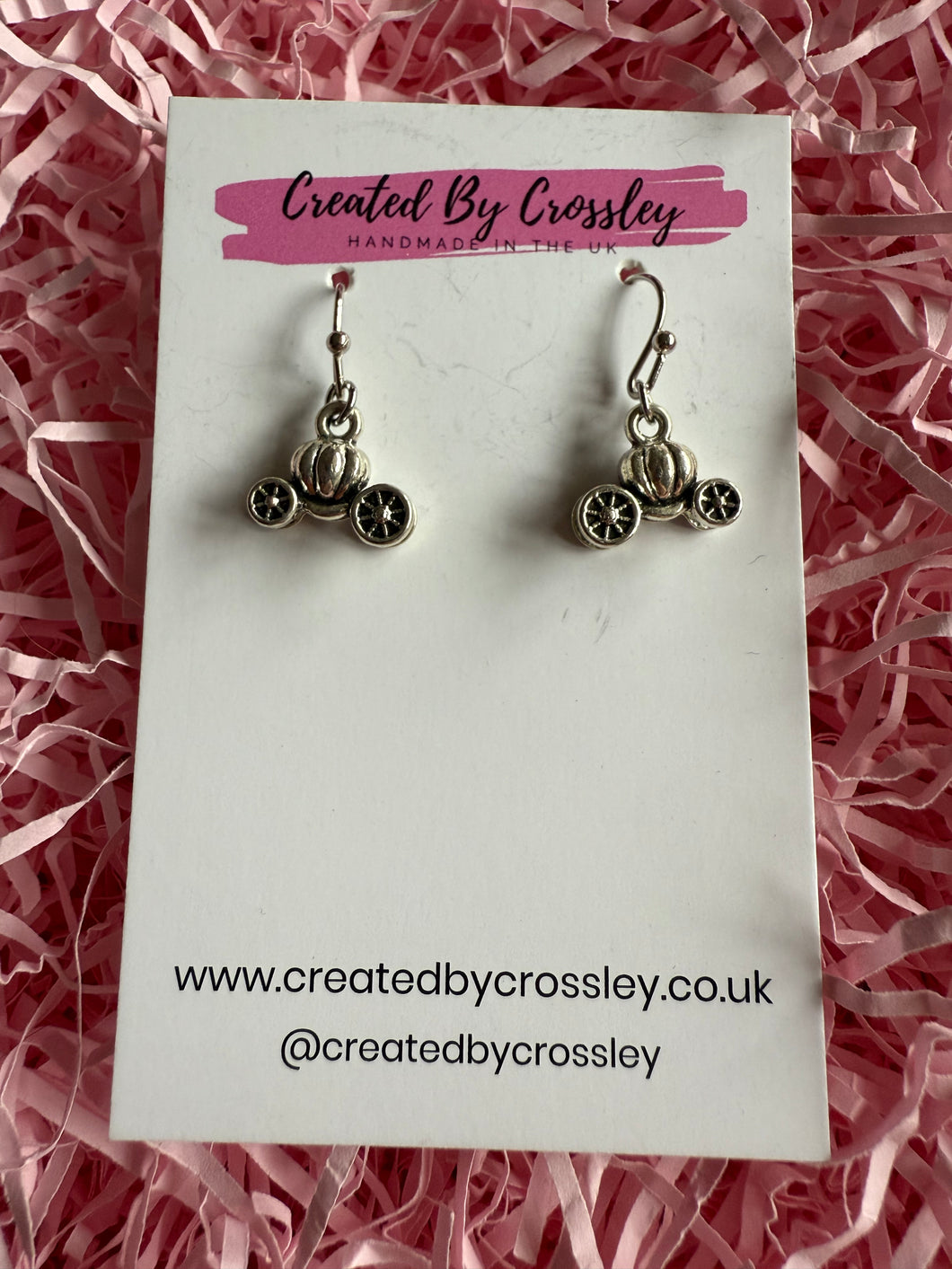 Pumpkin Carriage Charm Earrings