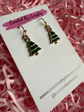 Load image into Gallery viewer, Gem Christmas Tree Charm Earrings
