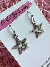 Load image into Gallery viewer, Sparkly Gem Star Charm Earrings
