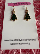Load image into Gallery viewer, Gem Christmas Tree Charm Earrings
