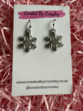 Load image into Gallery viewer, Gem Snowflake Charm Earrings
