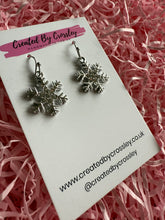 Load image into Gallery viewer, Gem Snowflake Charm Earrings
