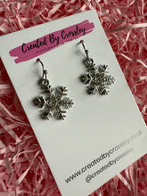 Load image into Gallery viewer, Gem Snowflake Charm Earrings
