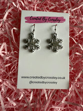 Load image into Gallery viewer, Gem Snowflake Charm Earrings
