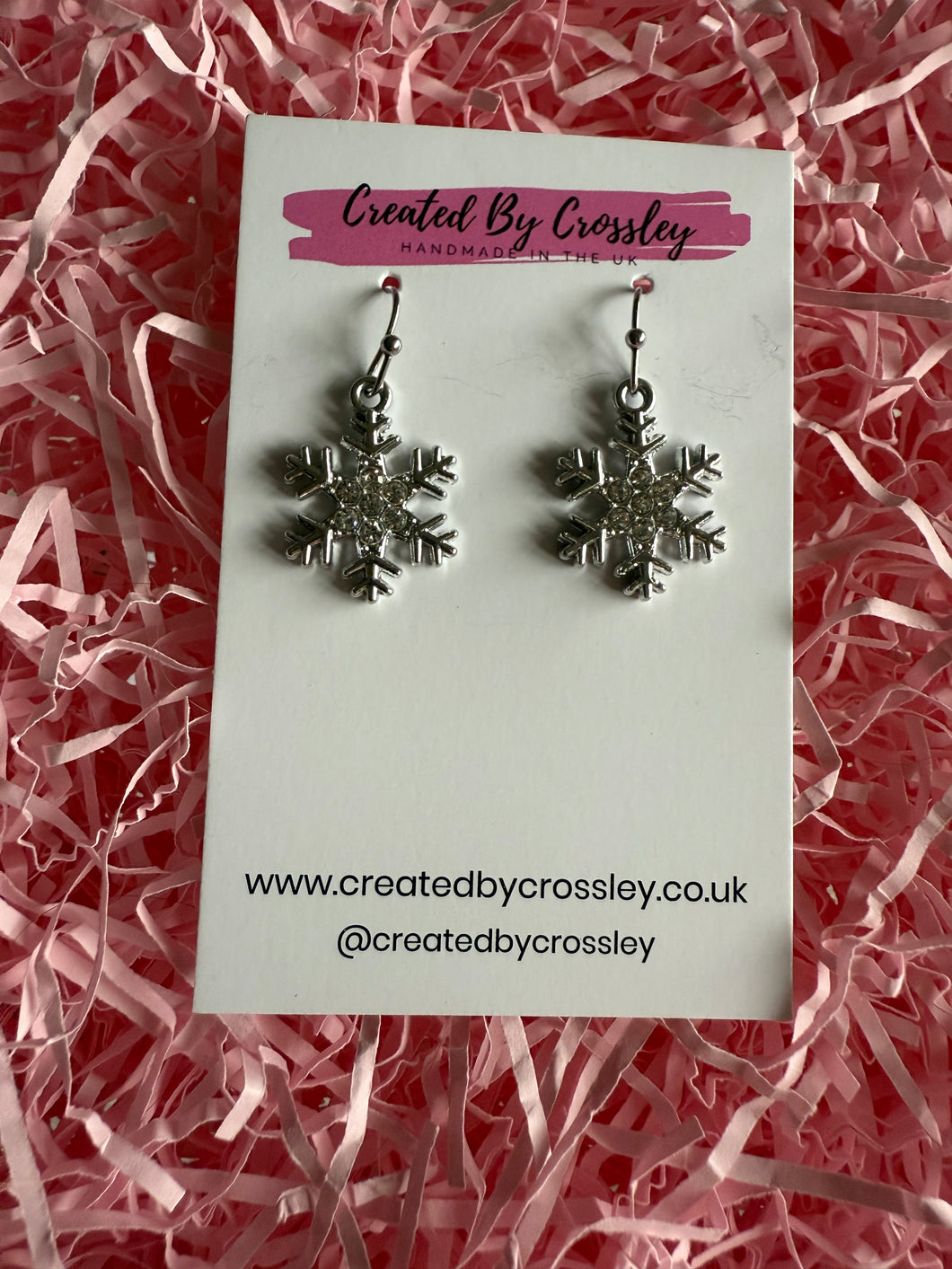 Gem Snowflake Charm Earrings