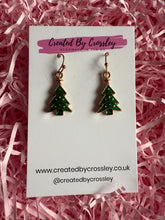 Load image into Gallery viewer, Christmas Tree Charm Earrings
