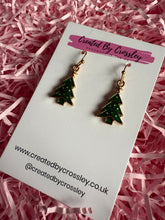 Load image into Gallery viewer, Christmas Tree Charm Earrings
