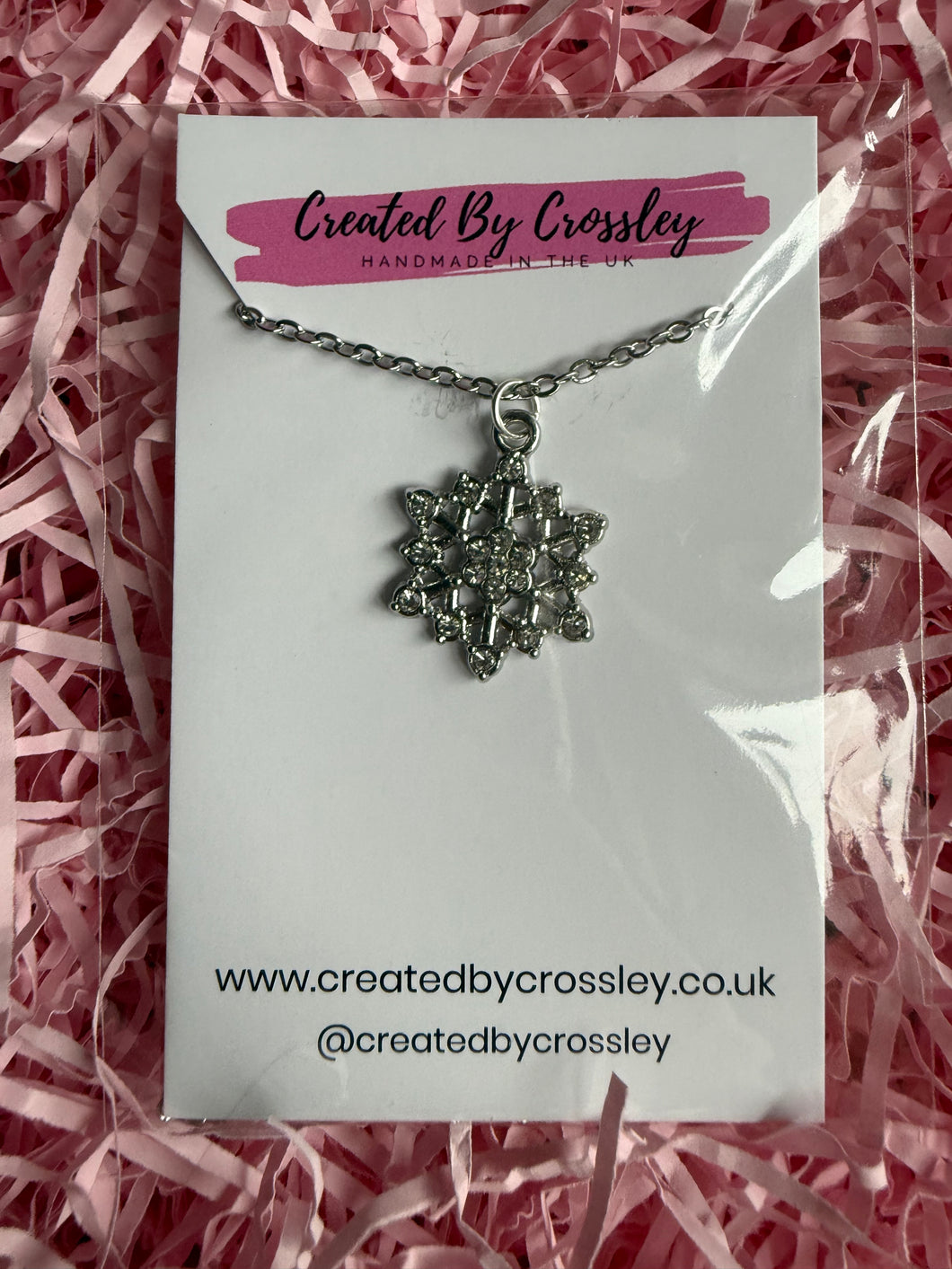 Sparkly Snowflake Charm Necklace
