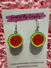 Load image into Gallery viewer, Watermelon Slice Charm Earrings
