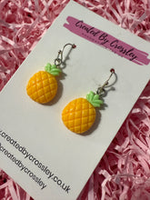 Load image into Gallery viewer, Chunky Pineapple Charm Earrings
