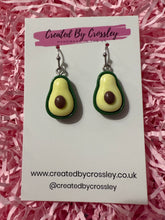 Load image into Gallery viewer, Avocado Charm Earrings
