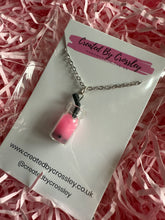 Load image into Gallery viewer, Pink Bubble Tea Charm Necklace
