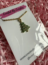 Load image into Gallery viewer, Gem Christmas Tree Charm Necklace
