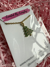 Load image into Gallery viewer, Gem Christmas Tree Charm Necklace

